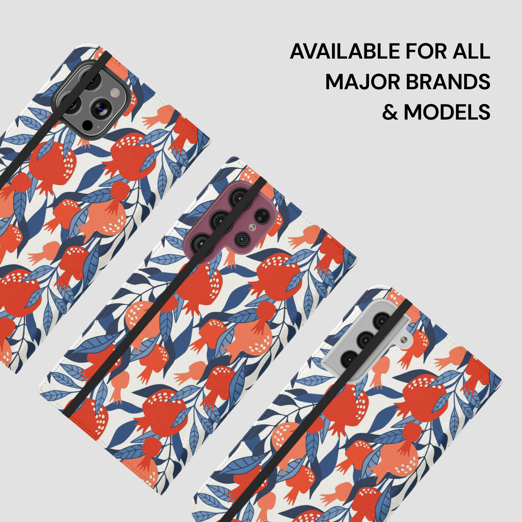 Phone case with floral design on a white background