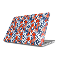 Laptop with a colorful floral pattern on a white background