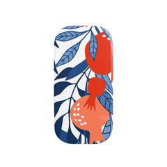 Phone case with red floral design on a white background