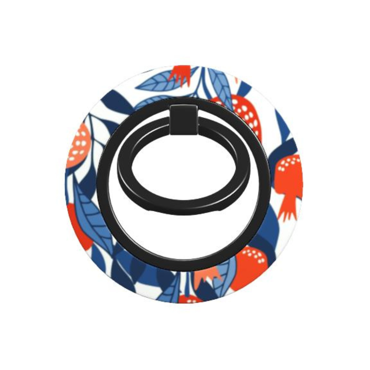 Phone ring holder with colorful floral design on a white background
