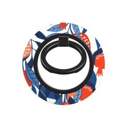 Phone ring holder with colorful floral design on a white background