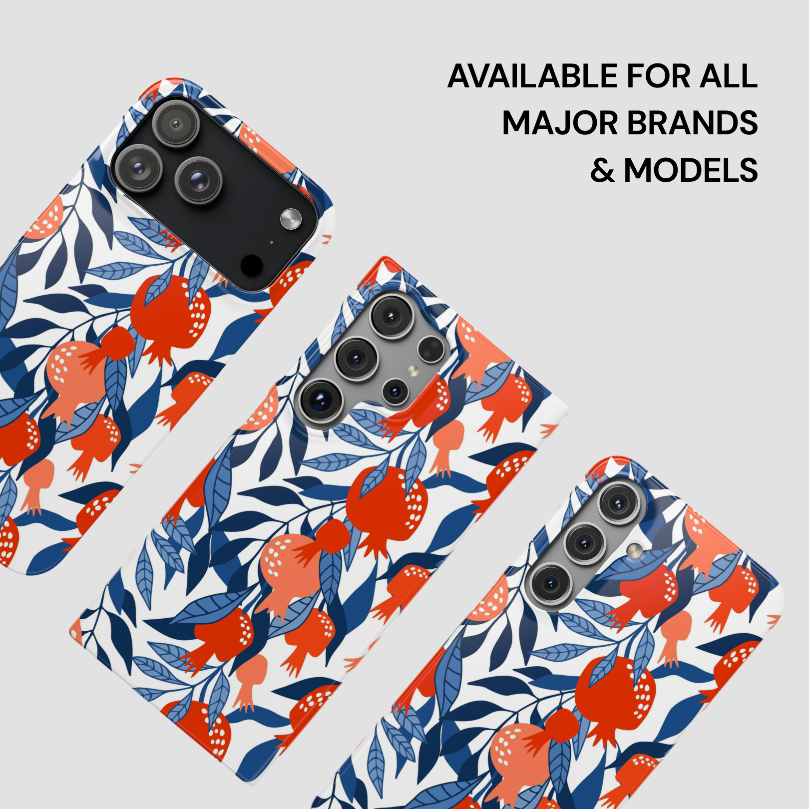 Phone case with floral design on a light gray background