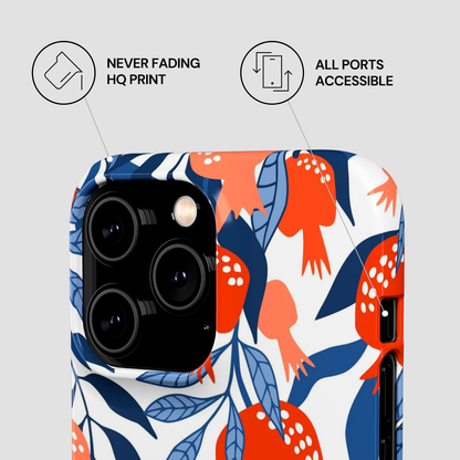 Phone case with floral design on a gray background