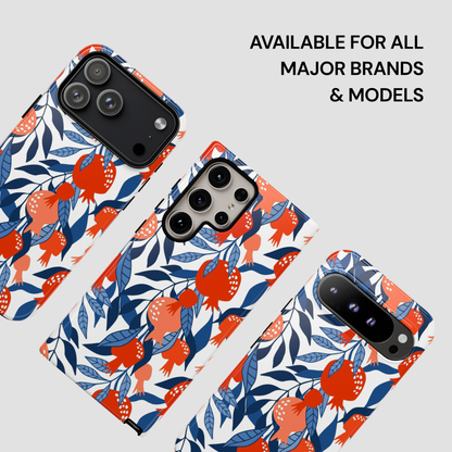 Phone case with floral design on a light gray background