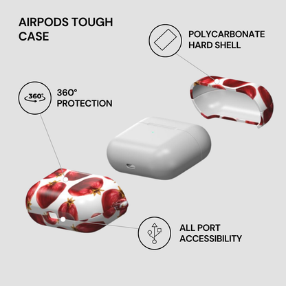 AirPods Tough Case with features highlighted on a gray background