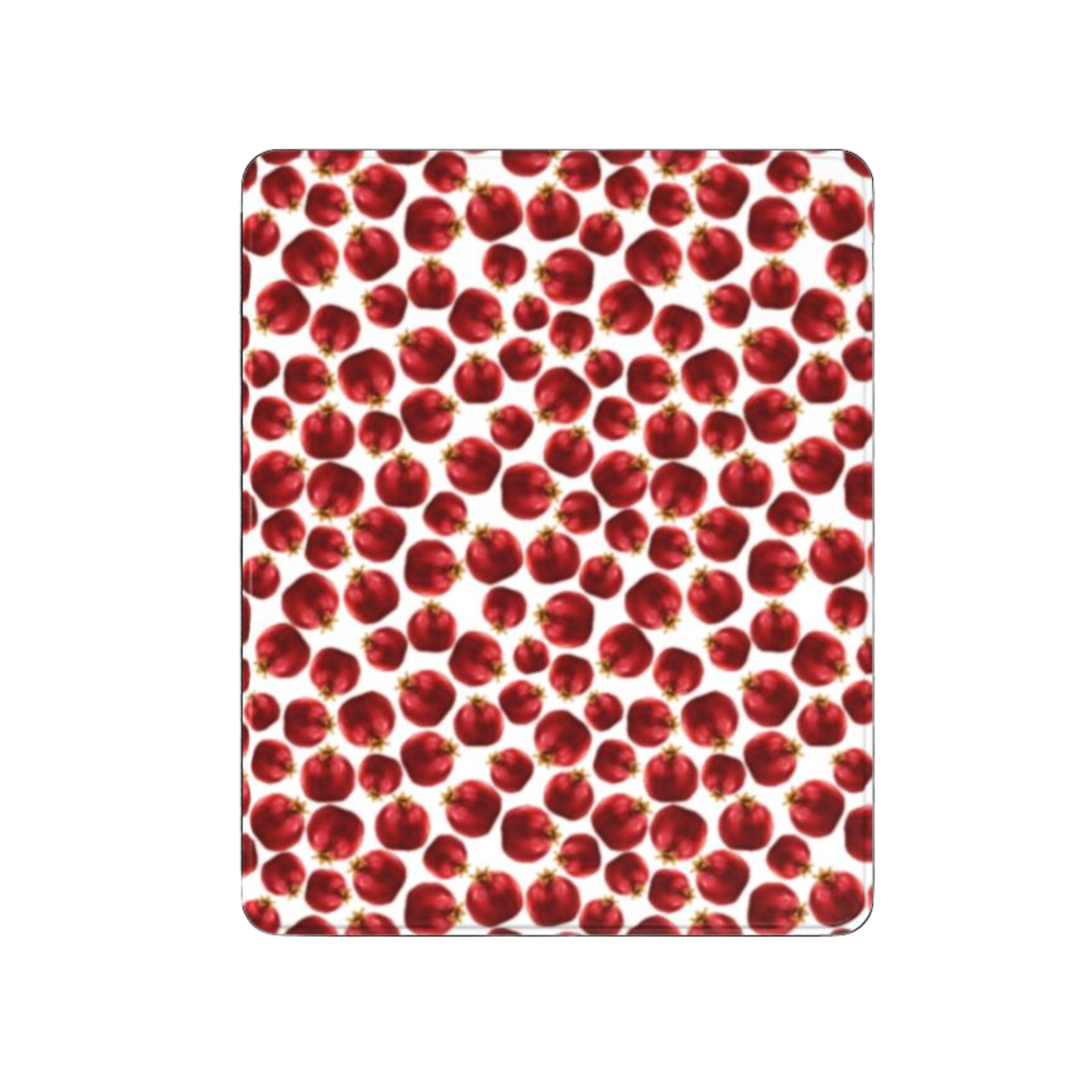 Pattern of red apples on a white background