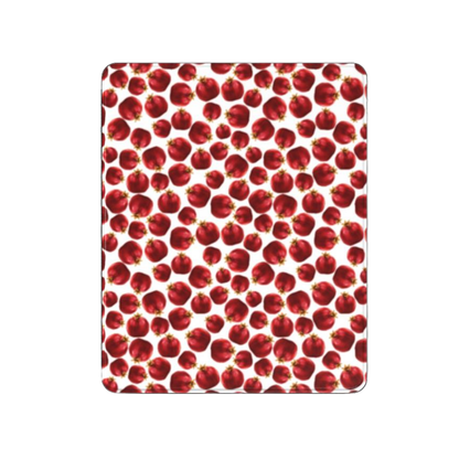 Pattern of red apples on a white background