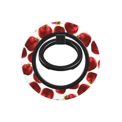 Phone ring holder with red apple design on a white background