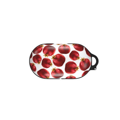 Sleep mask with red apple pattern on a white background