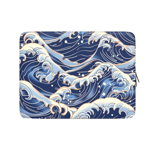 Laptop sleeve with wave pattern on a white background | casenari