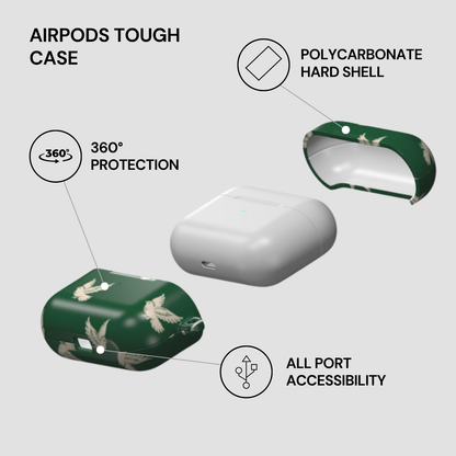AirPods tough case with features highlighted on a white background