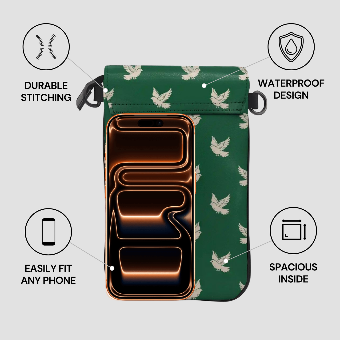 Royal Dove | Crossbody Cell Phone Purse