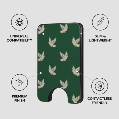 Royal Dove Magnetic Wallet showing secure design, premium quality, and impact resistant features