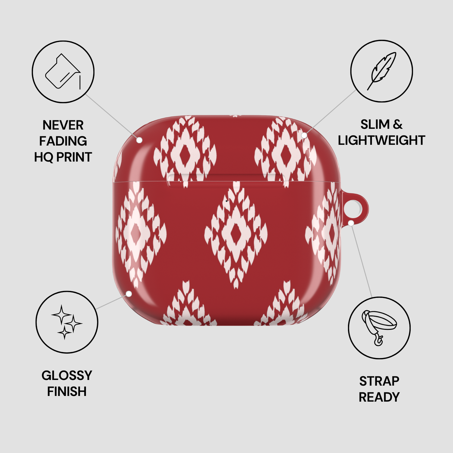 Ruby Ikat | Apple Airpods Case