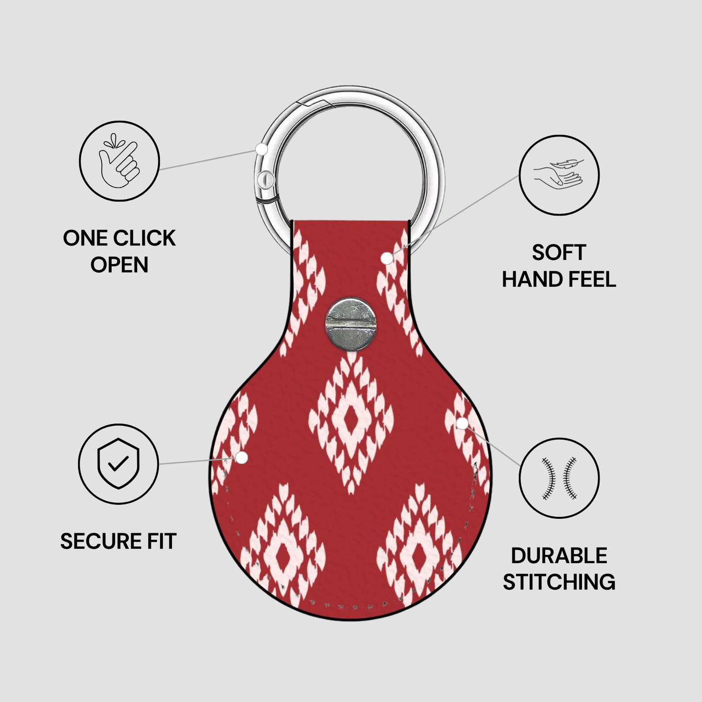 Ruby Ikat | Airtag Holder