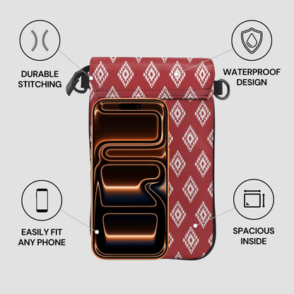 Ruby Ikat | Crossbody Phone Purse