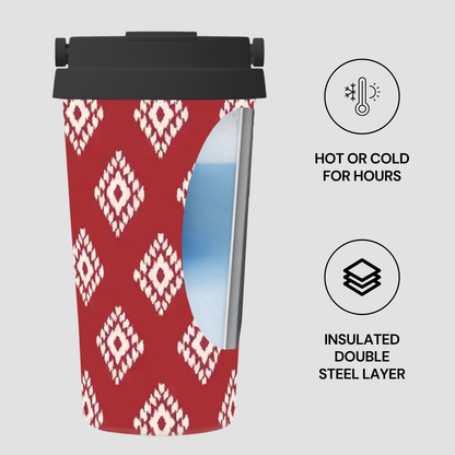 Ruby Ikat | Insulated Travel Mug
