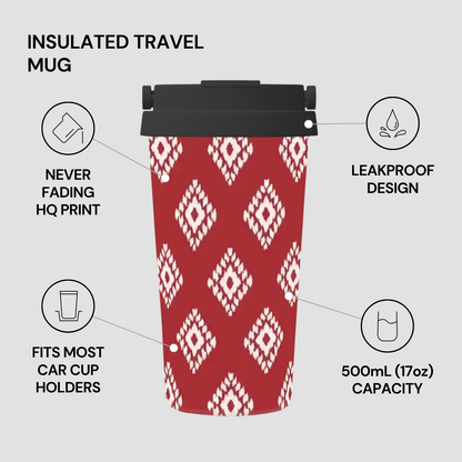 Ruby Ikat | Insulated Travel Mug