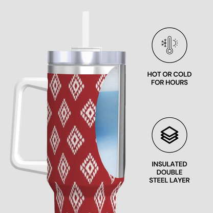 Ruby Ikat | Large Tumbler
