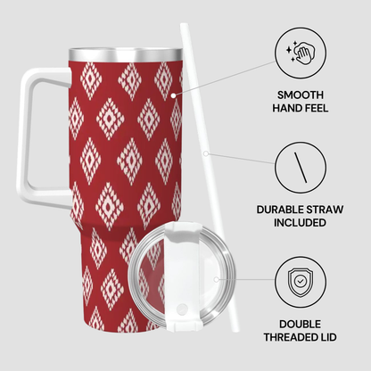 Ruby Ikat | Large Tumbler