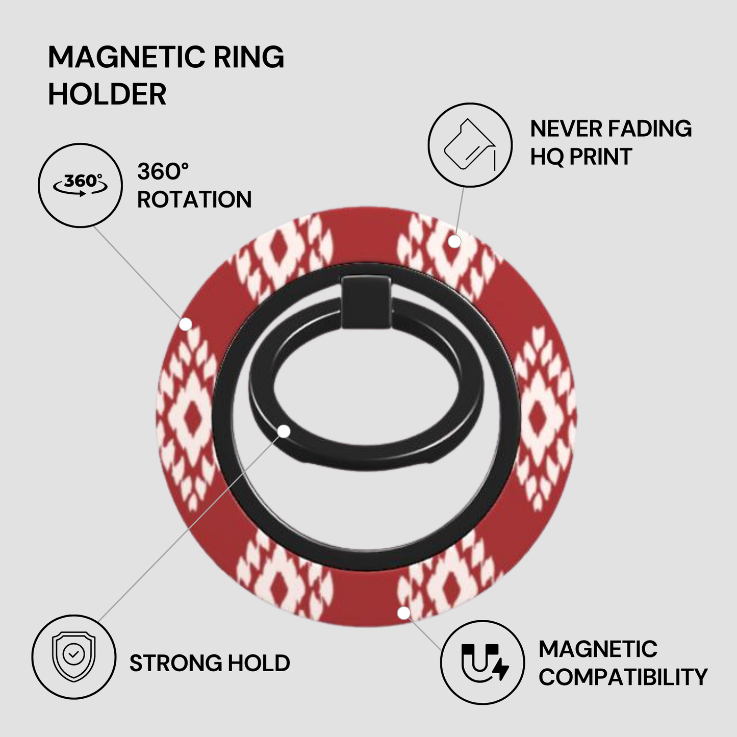Ruby Ikat | Magnetic Ring Holder