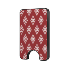 Ruby Ikat Magnetic Wallet with red ikat-inspired diamond pattern