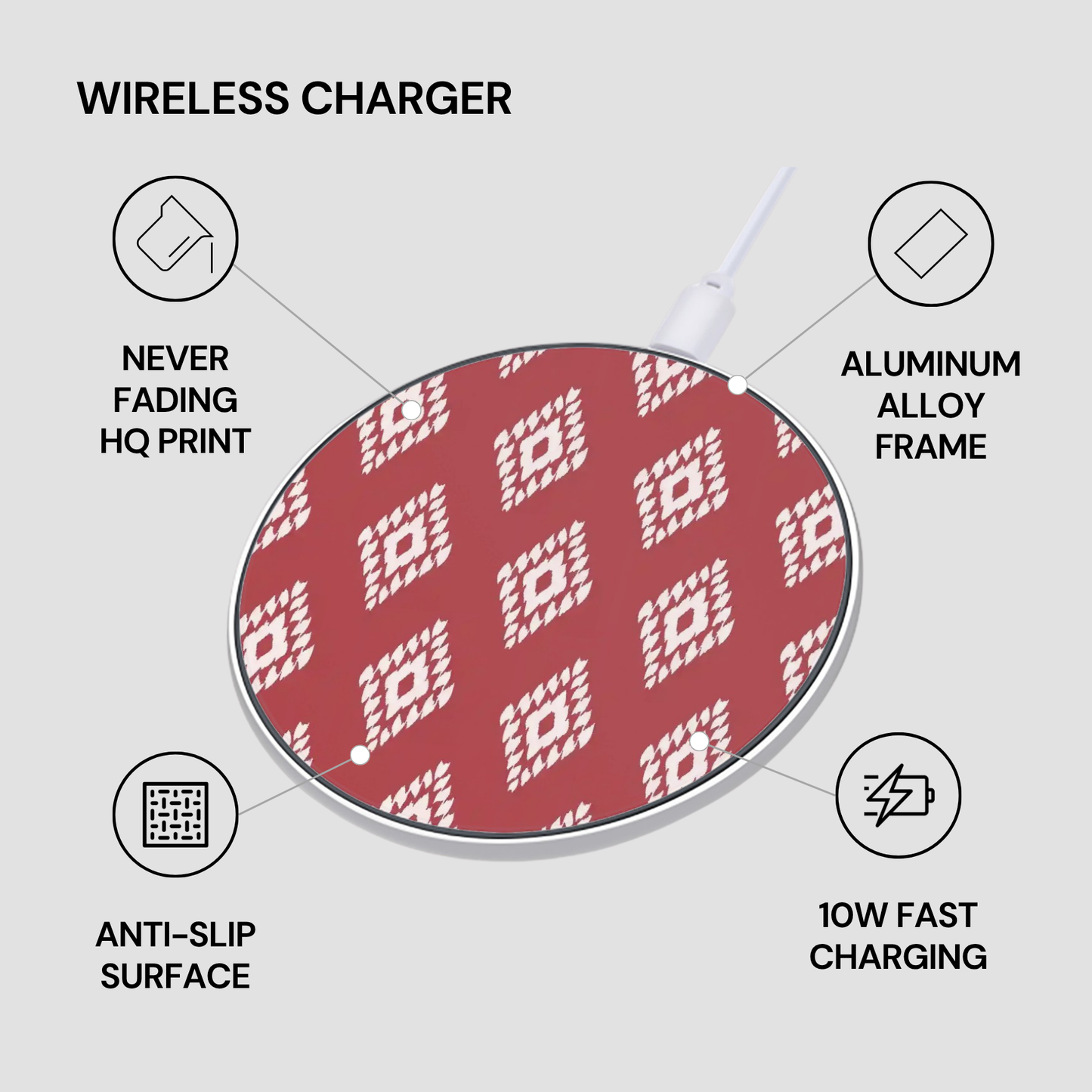 Ruby Ikat | Wireless Charger