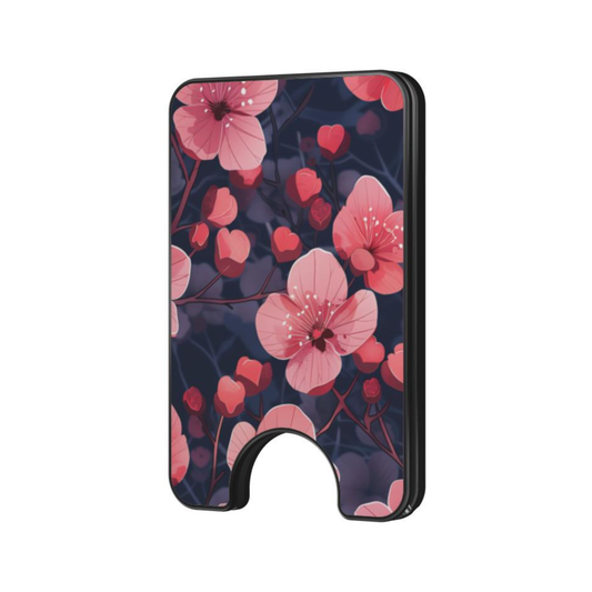 Phone case with pink floral design on a white background