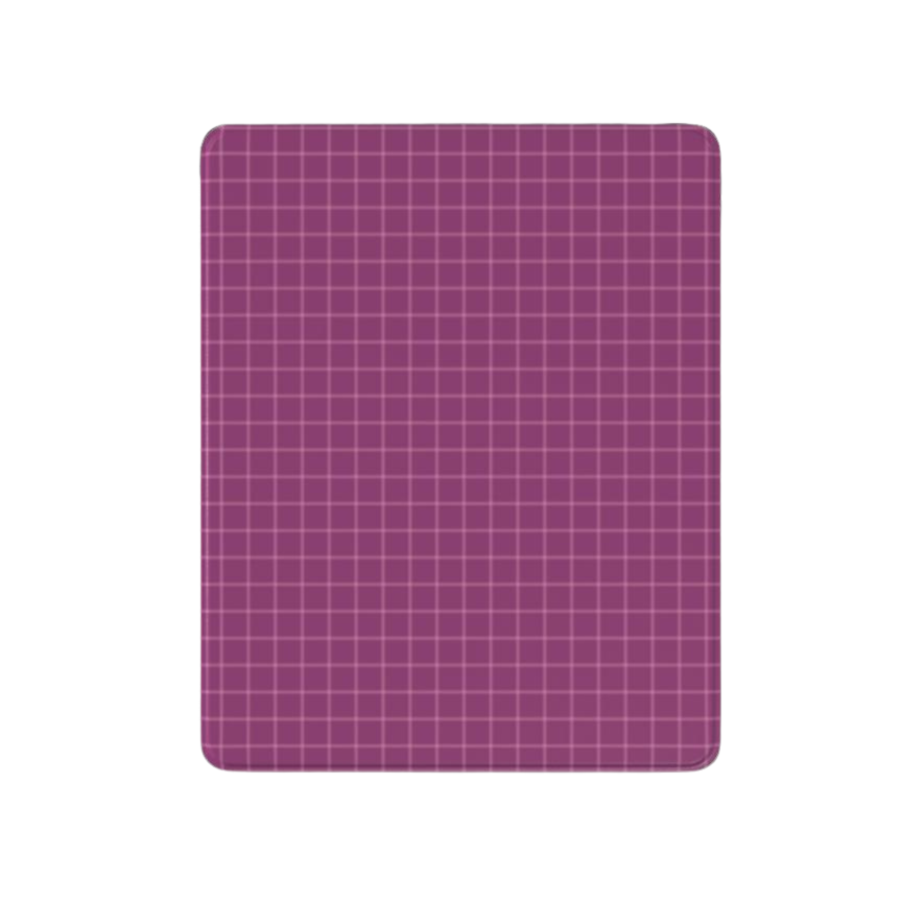 Purple cutting mat with grid pattern on a white background