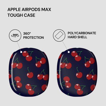 Apple AirPods Max tough case with cherry pattern on a light gray background