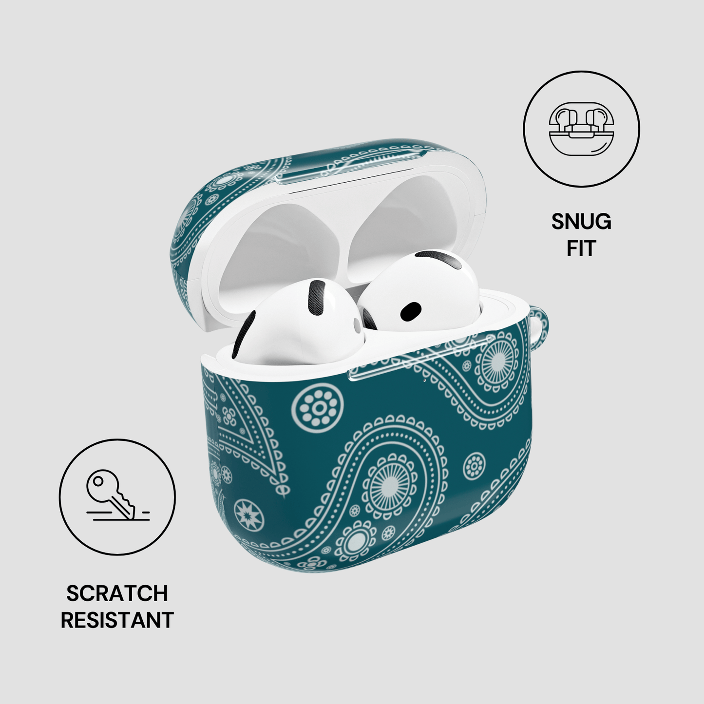 Teal Paisley | Apple Airpods Case