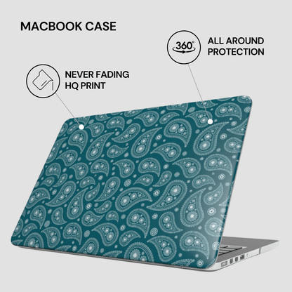 Laptop case with paisley pattern on a white background