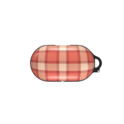 Plaid patterned case on a white background