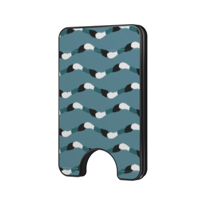 Tide Form Magnetic Wallet with blue wave pattern and modern abstract design