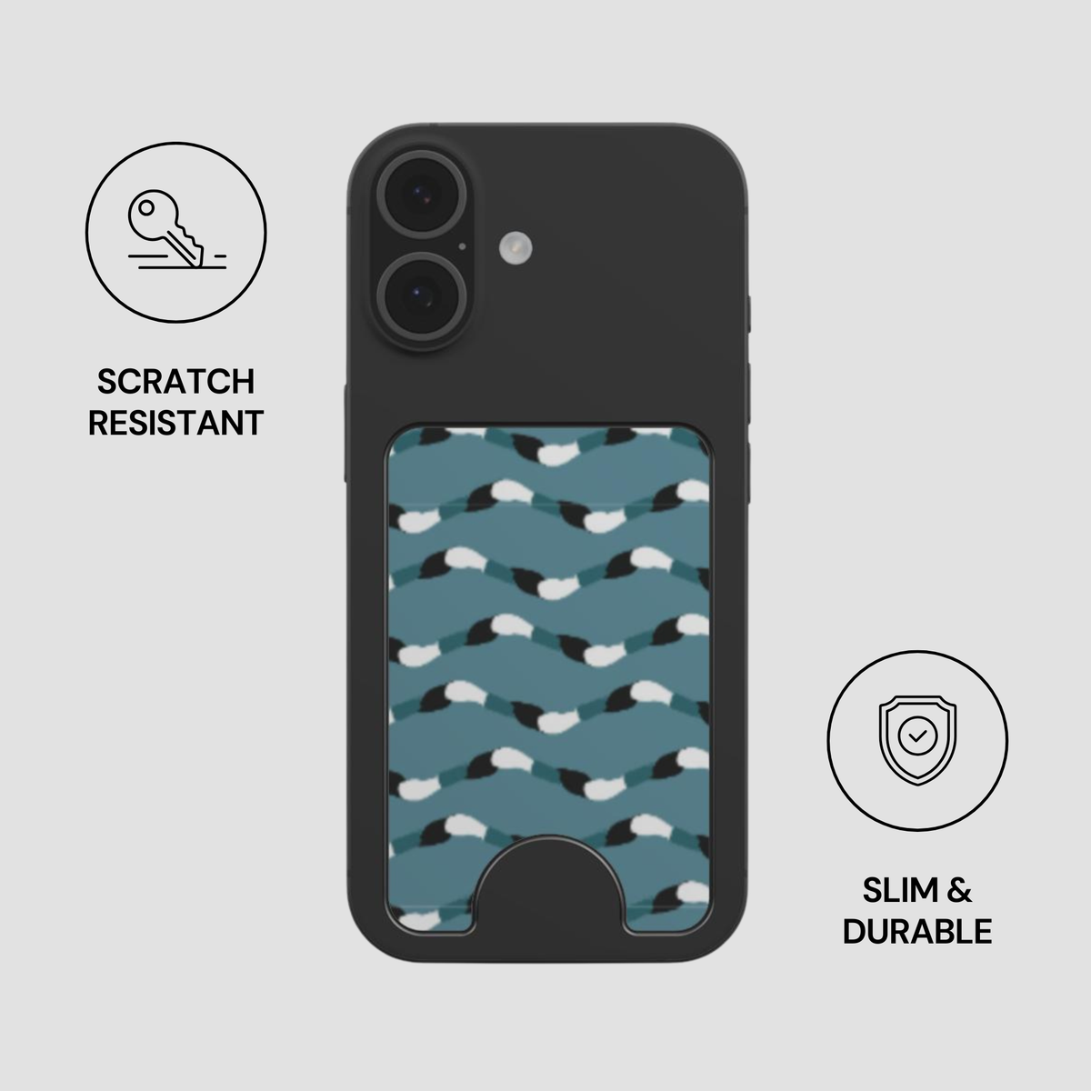 Tide Form Magnetic Wallet attached to the back of a phone showing slim and durable everyday use