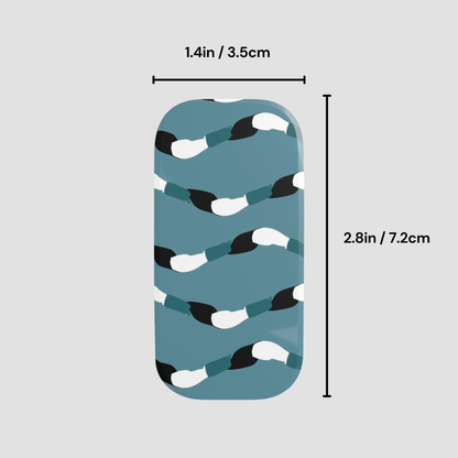 Rectangular product with a pattern, shown with dimensions on a light gray background