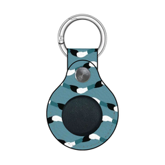 Keychain with a blue and white pattern on a white background
