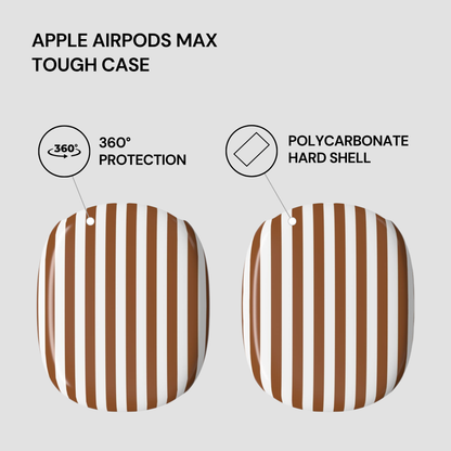 Apple AirPods Max tough case with 360-degree protection and polycarbonate hard shell on a light gray background.