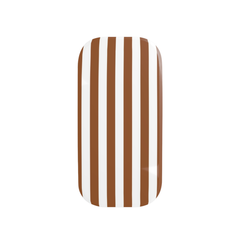Rectangular plate with brown and white vertical stripes on a white background