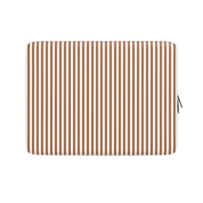 Rectangular mat with brown vertical stripes on a white background