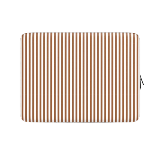 Rectangular mat with brown vertical stripes on a white background