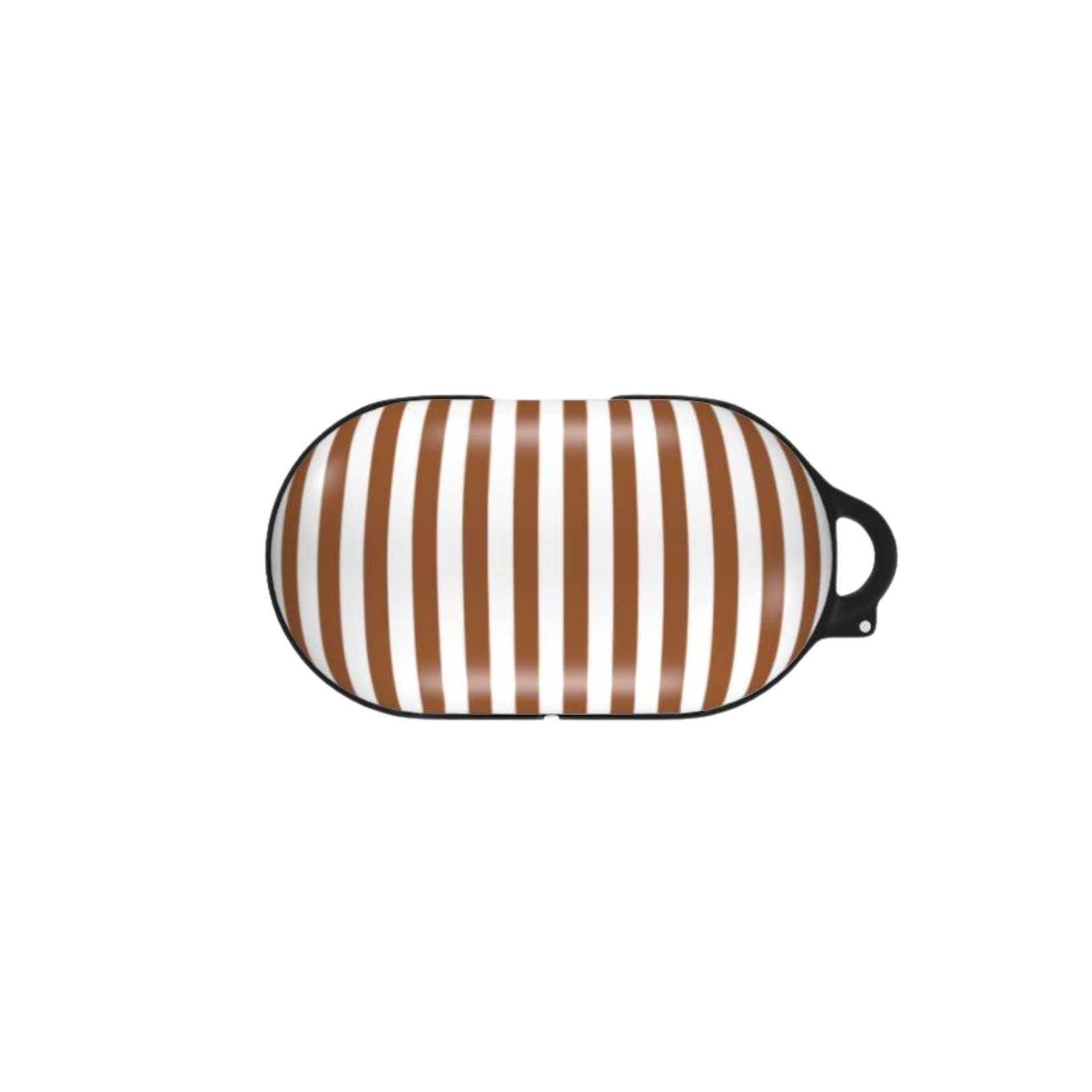 Rectangular object with brown and white stripes on a white background