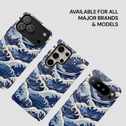 Phone cases with wave design on a light gray background | Casenari