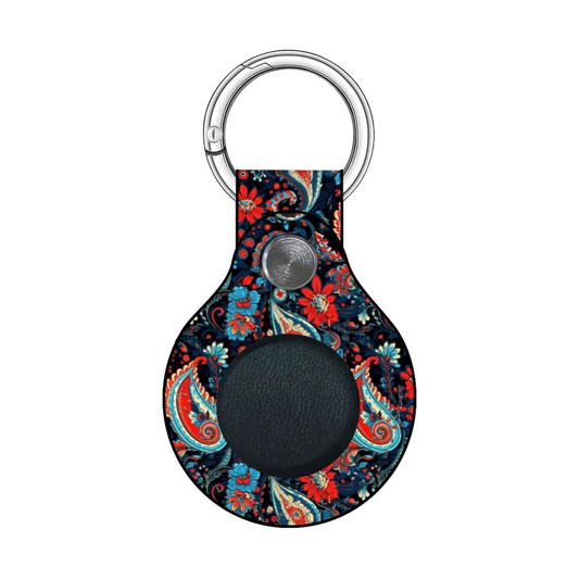 Keychain with floral pattern on a white background