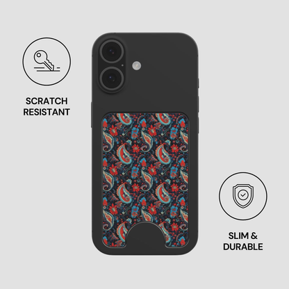 Velour Night Magnetic Wallet attached to the back of a phone showing slim and durable everyday use