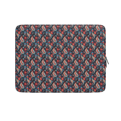 Patterned laptop sleeve on a white background