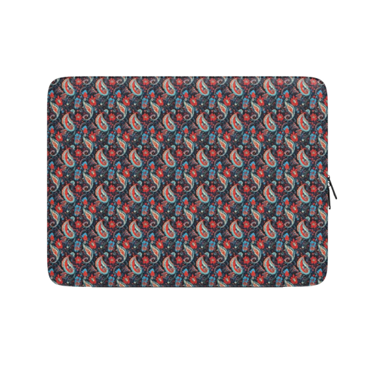 Patterned laptop sleeve on a white background