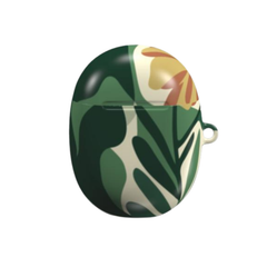Green and beige patterned case on a white background