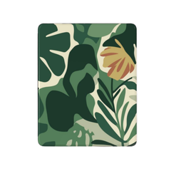 Phone case with green leaf pattern on a white background