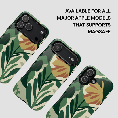 Phone cases with floral design on a light gray background